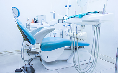 Blue dental chair